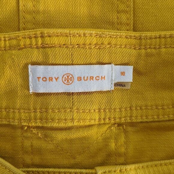 Tory Burch Colette India Gold Yellow Denim Skirt, sz 10 - Picture 2 of 13